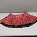 Avidlove Women Pleated Mini Skirt Sexy Lace Ruffle Solid Skirt Lingerie Short Skirts (XX-Large, Red Plaid)