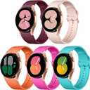Lerobo 5 Pack Bands Compatible with Galaxy Watch 7 6 5 4 Band 40mm 44mm/ Galaxy Watch 6 4 Classic Band 43mm 47mm 46mm 42mm/Watch 5 pro 45mm,Active 2 Band, 20mm Band Soft Silicone Sport Band Women Men