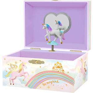 Giggle & Honey Musical Jewelry Box for Girls - Kids Jewelry Box, Unicorn Toys for Girls 4-6, Unicorn Gifts