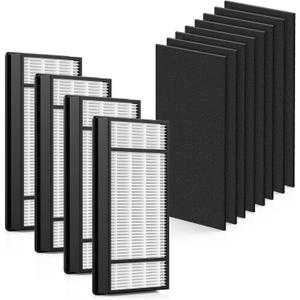 4 HEPA + 8 Carbon Filter, Compatible with Honeywell H Filter, Filters H Compatible with Honeywell HRFH1 HRFH2 Fits Model HPA050, HPA150, HPA060, HPA160, HHT055, HHT155 Series