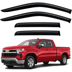 Window Visors Rain Guards for 2019-2026 Chevy Silverado/GMC Sierra 1500 Double Cab, Out-Channel Window Vent Wind Deflectors Visors Shades for 20-26 Silverado/Sierra 2500HD 3500HD