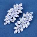 1Pair Rhinestone Wedding Hair Clips for Brides Cubic Zirconia Small Hair Pins Crystal Hair Pieces Wedding Hair Accessories for Bridesmaids Flower Girls Party Prom Birthday (Silver-B)