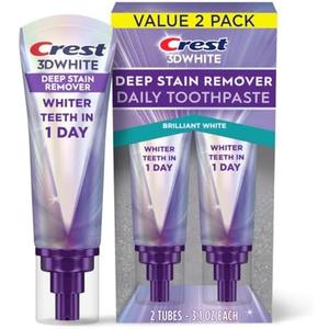 Crest 3DWhite Brilliance Deep Stain Remover Brilliant White Toothpaste - 3.1oz/2pk, 8 Piece, Expiry: March 2027