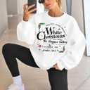 MAXIMGR White Christmas Sweatshirt for Women Christmas Sweatshirts Xmas Holiday Sweatshirt Funny Letter Print Pullover Tops (White)