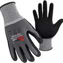 3 Pairs Work Safety Gloves, General Purpose, Sandy Foam Nitrile Rubber Palm Coated Breathable, Anti-Hand-Fatigue, Medium