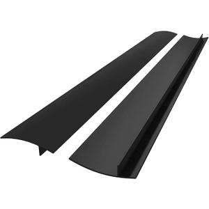 2 Pcs Silicone Stove Counter Gap Cover Oven Guard Seal Slit Strip Kitchen (Black, 25 Inch)