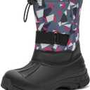 koppu Boys Girls Snow Boots Kids' Waterproof Snow Boots for Winter Slip Resistant Cold Weather Shoes (9 Toddler, Pinkish Gray)