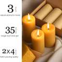Natural Beeswax Candles 3 Packs, 105 Hours Burn Time Total, 100% Pure Beeswax Pillar Candles for Emergency Prayer Home Decor, Bees Wax Candle for Relax, Smokeless & Dripless [2x4 inch]