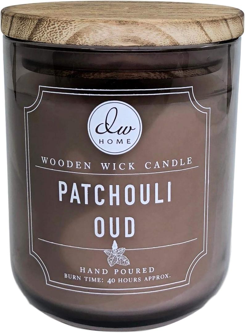 DW Home Patchouli Oud Scented Candle Wooden Wick