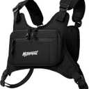 Muserise Sports Chest Bag For Men Women, Water Resistant Lightweight Front Chest Pack, Running Vest Bag With Built-In Phone Holder & Extra Storage For Workouts, Running, Cycling