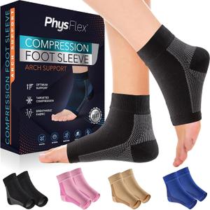 Ankle Brace for Women & Men - Compression Socks 20-30mmHg, Achilles Tendonitis, Plantar Fasciitis Relief, Sprained Ankle, Heel Spurs, Foot Swelling & Fatigue, Arch Support (1 Pair) Medium