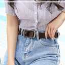West Leathers [2 Pack] Leather Belt Women-Womens Leather Belt with Pin Buckle-Belts for Women for Jeans, Pants, Dresses (Brown)