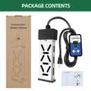 Portable Immersion Water Heater 1800W 120V, Electric Heater for Buckets, Bathtubs and Mini Pools, Submersible Design with Thermostat, Real Time Temperature Display and Dry Burn Protection