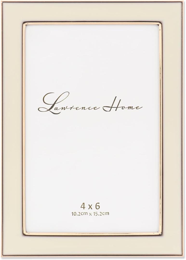 Lawrence Frames Metal Frame, Polished Enamel, Ivory, 4x6