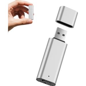 64GB Voice Recorder Digital Voice Activated Recorder USB Recording Device with Noise Reduction Rechargeable 750Hrs Small Pocket Audio Recording Devices for Lectures, Interview, Meeting, Class (Silver)