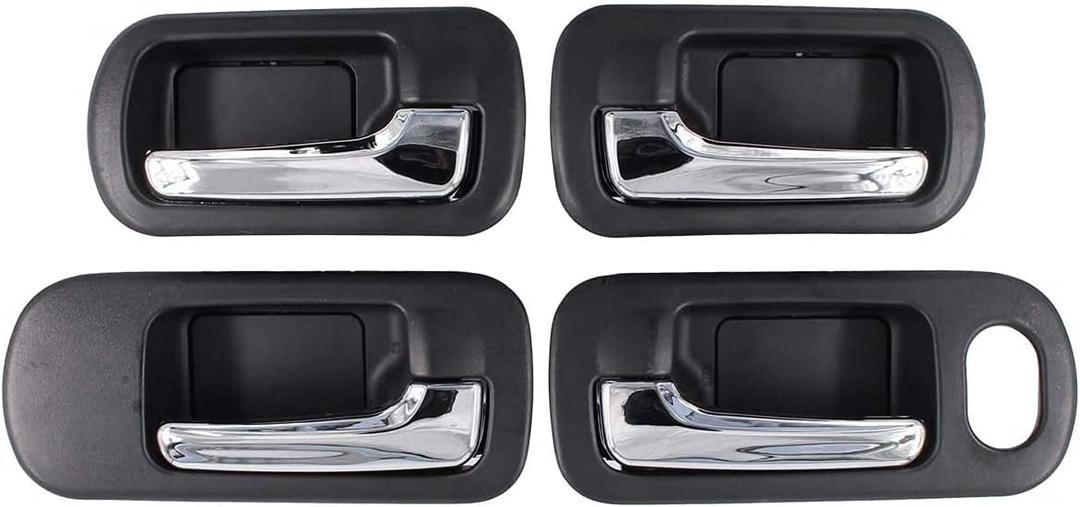 NewYall Interior Door Handles Set for Honda Civic 2001-2005 Front Rear Left Driver Right Passenger Side