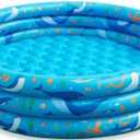Inflatable Kiddie Pool for Toddlers, 48"X12" Round Plastic Blow Up Kids Swimming Pool, Outdoor Water Play, Ball Pit Toys for Kids Age 2 3 4 5, Summer Essential Baby Splash Pools with Cushioned Floor 4 pcs