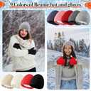 Liitrsh 18 Pcs Winter Warm Beanie Hats and Touch Screen Gloves Bulk Slouchy Beanie Hat Fleece Lined Skull Caps for Men Women (Bright Color)