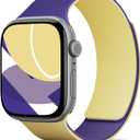 MOFT Snap Duo Watch Bands Compatible with Apple Watch, Quick Magnetic Wear, Duo-Color Design & Soft Silicone, iWatch Bands for Ultra 3/2/1, Series 11/10/9/8/7/SE/6/5/4/3/2/1, 38/40/41/42/44/45/46/49mm (Strike Yellow x Poise Purple)