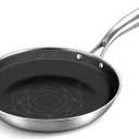 COOKER KING 10-Inch Stainless Steel Pan, Hybrid Nonstick Frying Pan