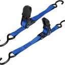 PAULINN Boat Trailer Tie-Downs Straps 1 Inch x 4 FT, 2400 LBS Heavy Duty Adjustable Transom Tie Down Straps Ratchet w/Quick Release Buckle & Anti-Scratch Hooks, for Trailer Marine Jet Ski Pontoon