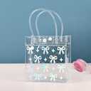10Pcs Bow Clear Gift Bags with Handles,Party Favor Bag Clear Bags for Gifts Reusable with Ribbon for Wedding Birthday Valentine's Day Mother's Day (Bow)