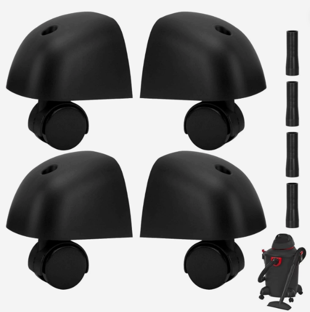 Heavy Duty Caster Wheels with Caster Foot Kit for Shop Vac Vacuum A & B Cleaner, Part Number 8568000 8568009 8568010 8568011 Smooth Movement and Stability