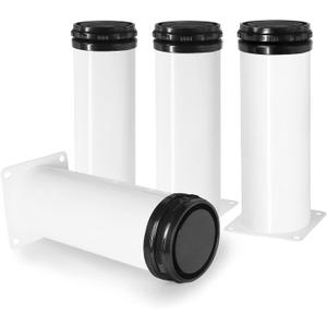 7 Inch Metal Furniture Legs Stainless Steel Adjustable Legs White Metal Legs Round Cabinet Legs for Coffee Table Cabinet Desk Sofa Shelves, Pack of 4