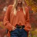 ANRABESS Women's Oversized Casual Loose Slouchy Scoop V Neck Batwing Long Sleeve Knit 2025 Fall Pullover Sweaters (S)