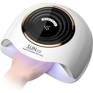 UV Light for Gel Nails, 248W Professional UV LED Nail Dryer with 63 Beads, Fast Curing Gel Polish Lamp Auto Sensor 4 Timer Setting, Nail Art Drying Tools for Home Salon Manicure (Model C2)