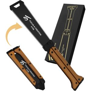 8 Inch Hand Saw, Folding Saw with Double Edges of 13/ 14 TPI, Sk5 Blade Woodworking Tools, Flush Cutters for Hard & Soft Wood, Carpenter Tools for Men/ Women Gifts, DIY, KY08