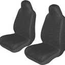 Yobvec Cheetah Print Black Car Seat Covers Front Universal Set of 2, Leopard Car Accessories