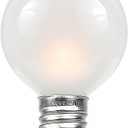 Novelty Lights Incandescent G50 Globe Replacement Bulbs - Outdoor Individual Bulbs for Events, Holiday Parties, Patios, and More - E17/C9 Intermediate Base, 7 Watt Lights (Frosted White, 25 Pack)