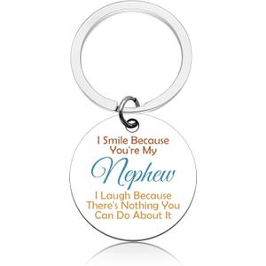 Nephew Gifts from Aunt Uncle to My Nephew Keychain Nephews Gift with Inspirational Quotes Nephews Birthday Gifts Keychain Coming of Age Back to School Graduation Christmas Gift from Aunt Uncle