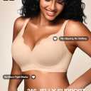 Cuteio Wireless Bras for Women No Underwire with Support - 3 PCS Seamless Bralettes Everyday Full Coverage Comfort T-shirt Padded Bra Skin, Black Black+Nude+White, Medium