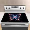Stove Cover Stove Covers For Electric Stoves Foldable Multipurposeglass Top Protector Thick Natural Rubber Anti-Slip Coating Expands Usable Space (27.9inx20in) (Line Butterfly)