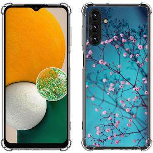 Galaxy A13 5G Case, Plum Blossom Flower Drop Protection Shockproof Case TPU Full Body Protective Scratch-Resistant Cover for Samsung Galaxy A13 5G