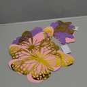 Geosar 20 Pcs 3D Large Butterfly Party Decoration 2 Layer Giant Paper Butterfly Stickers for Birthday Baby Shower Nursery Wall Decor (Gold Pink,Gold Purple)