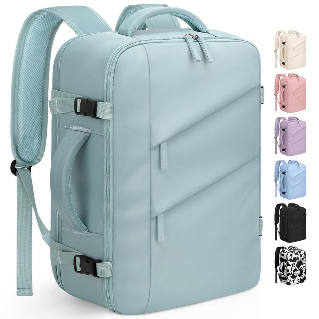 Capolo Travel Backpack for Women Laptop Backpack Flight Approved Carry On Backpack Weekender Bag College Bookbag for Business, Work, Traveling Fits 15.6 '' Laptop,Lake Blue
