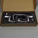 Kitchen Sink Faucet Wall Mount - 8 Inch Center Wall Mount Commercial Kitchen Sink Faucet with 8" Swivel Spout - Dual Lever Handles - Brass Constructed & Chrome Polished