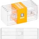 Yieach 5 Pack 6 Inch Tall Acrylic Drawer Divider for Clothes-Expandable from 12.3-18''-Adjustable Dresser Deep Drawer Dividers for Baby Clothing,Underwear,Clear in Drawer Separators for Kitchen,Office