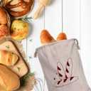 Augshy 4 Packs Linen Bread Bags for Homemade Bread, Unbleached, Reusable Bread Storage Bakery & Baguette