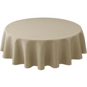 Biscaynebay Textured Fabric Round Tablecloths 60" for Round Tables diameters from 28" to 48", Natural Water Resistant Folding Table Covers Washable for Dining, Kitchen, Wedding, Parties etc