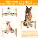 Elevated Dog Bowls - Flexible Adjustable Dog Bowl Stand for Small Medium Dogs & Cats | 6'' Diameter Double Bowls & Non-Slip Foot Pads & Removable Stand