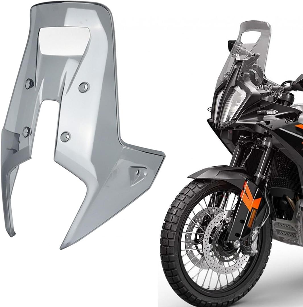 Windshield Deflectors for 790 890 ADV Adventure R Rally 2023-2024, Motorcycle Front Acrylic Wind Shield Air Deflector WindScreen Visor Accessories for 790 890 ADV R Rally (Smoke Gray)