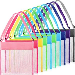 Frienda 15 Pack Mesh Beach Tote Bag, Seashell Bags, Bag Toys Organizer for Holding Beach Children' Toys Market Picnic(Classic Style)