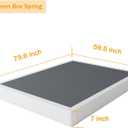 SHLAND Queen Box Spring 7 Inch Low Profile Queen Size Bed Base, 3000 lbs Black Heavy Duty Metal Mattress Foundation with Easy Clean Fabric Cover, Easy Assembly
