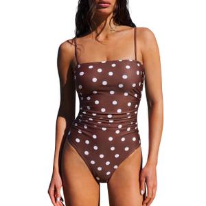 SUUKSESS Women Sexy One Piece Swimsuit Tummy Control Square Neck Bathing Suit L