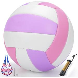 Saretas Volleyball Soft Beach Volleyball - Official Size for School, Indoor, Outdoor and Play Game Gym Workout - Play for Girls, Adults and Family.