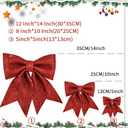 TONIFUL 12x14 Inch Glitter Bow Gold Shiny Christams Bow for Home Party Wedding Indoor Decoration Gift Wrapping Accessories, Christams Whreath Bow DIY Handcraft Bow